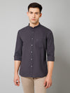 Cantabil Cotton Solid Full Sleeve Regular Fit Dark Grey Casual Shirt for Men with Pocket