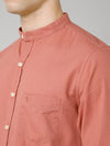 Cantabil Cotton Solid Full Sleeve Regular Fit Peach Casual Shirt for Men with Pocket