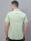 Cantabil Cotton Printed Green Half Sleeve Casual Shirt for Men with Pocket (7135096799371)