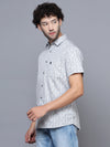 Cantabil Cotton Printed Grey Half Sleeve Casual Shirt for Men with Pocket (7121519935627)