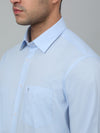 Cantabil Cotton Sky Blue Solid Full Sleeve Regular Fit Formal Shirt for Men with Pocket
