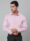 Cantabil Men's Pink Cotton Self Design Full Sleeve Formal Shirt with Pocket