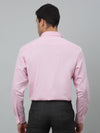 Cantabil Men's Pink Cotton Self Design Full Sleeve Formal Shirt with Pocket