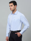Cantabil Cotton Blue Self Design Full Sleeve Regular Fit Formal Shirt for Men with Pocket