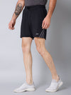 Cantabil Men Printed Above Knee Regular Fit Active Wear Black Shorts