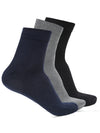 Cantabil Men Set of 3 No Show Black, Navy Blue and Grey Socks