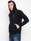 Cantabil Solid Navy Full Sleeves Hooded Neck Regular Fit Casual Sweatshirt for Men