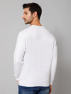 Cantabil Typography Printed White Full Sleeves Round Neck Regular Fit Casual Sweatshirt for Men