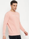Cantabil Solid Pink Full Sleeves Round Neck Regular Fit Casual Sweatshirt for Men