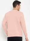 Cantabil Solid Pink Full Sleeves Round Neck Regular Fit Casual Sweatshirt for Men