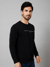 Cantabil Solid Black Full Sleeves Round Neck Regular Fit Casual Sweatshirt For Mens