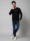Cantabil Solid Black Full Sleeves Round Neck Regular Fit Casual Sweatshirt For Mens
