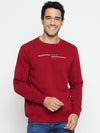 Cantabil Solid Maroon Full Sleeves Round Neck Regular Fit Casual Sweatshirt for Men