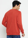 Cantabil Solid Rust Full Sleeves Round Neck Regular Fit Casual Sweatshirt for Men