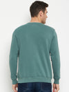 Cantabil Solid Green Full Sleeves Round Neck Regular Fit Casual Sweatshirt for Men