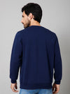 Cantabil Printed Blue Full Sleeves Round Neck Regular Fit Casual Sweatshirt For Men