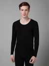 Cantabil Solid Round Neck Full Sleeves Black Thermal Top For Men