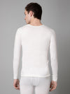 Cantabil Solid Round Neck Full Sleeves Off White Thermal Top For Men