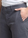 Cantabil Men Grey Cotton Blend Checkered Regular Fit Casual Trouser (6729635659915)