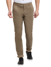Cantabil Men Brown Cotton Blend Solid Regular Fit Casual Trouser (6732576358539)