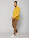 Cantabil Men Khaki Cotton Blend Solid Regular Fit Casual Trouser (7113879126155)