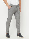 Cantabil Men Black Cotton Blend Checkered Regular Fit Casual Trouser (6816249806987)