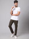 Cantabil Men Olive Cotton Blend Printed Regular Fit Casual Trouser (7048960901259)