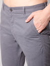 Cantabil Men Grey Cotton Blend Solid Regular Fit Casual Trouser (7048944910475)