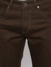 Cantabil Men Brown Cotton Blend Solid Regular Fit Casual Trouser (7047326630027)