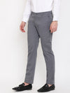 Cantabil Men Grey Cotton Blend Checkered Regular Fit Casual Trouser (7069497000075)