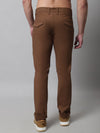 Cantabil Men Brown Cotton Blend Solid Regular Fit Casual Trouser (7071167545483)