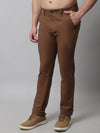 Cantabil Men Brown Cotton Blend Solid Regular Fit Casual Trouser (7071167545483)