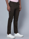 Cantabil Men Green Cotton Blend Self Design Regular Fit Casual Trouser (7135786533003)