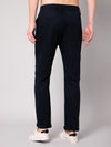 Cantabil Men Navy Blue Cotton Blend Solid Regular Fit Casual Trouser (7048968339595)