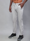 Cantabil Men Off White Cotton Blend Solid Regular Fit Casual Trouser (7113933553803)