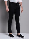 Cantabil Black Solid Non Pleated Regular Fit Mid Rise Casual Trousers for Men (7162820231307)