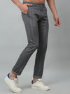 Cantabil Checkered Non Pleated Regular Fit Mid Rise Grey Casual Trousers for Men