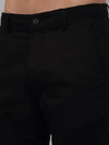 Cantabil Black Non Pleated Self DesignStretchable Casual Trouser For Men