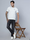 Cantabil Men Polo Neck Grey T-Shirt (7134686969995)