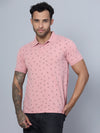 Cantabil Men Polo Neck Pink T-Shirt (7134690017419)