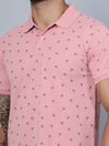 Cantabil Men Polo Neck Pink T-Shirt (7134690017419)