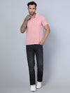 Cantabil Men Polo Neck Pink T-Shirt (7134690017419)