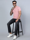 Cantabil Men Polo Neck Pink T-Shirt (7134690017419)