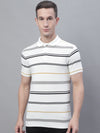 Cantabil Men Off White Polo Neck T-Shirt (7136112902283)