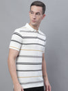 Cantabil Men Off White Polo Neck T-Shirt (7136112902283)