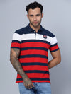 Cantabil Men Polo Neck Navy Blue T-Shirt (7134701027467)