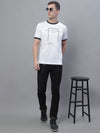 Cantabil Men White Round Neck T-Shirt (7136113393803)