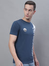 Cantabil Men Blue Round Neck T-Shirt (7136114507915)