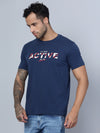 Cantabil Men Round Neck Blue T-Shirt (7134714691723)