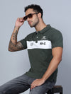 Cantabil Men Polo Neck Olive T-Shirt (7134716100747)